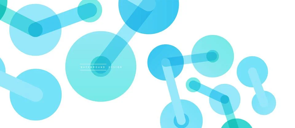 Abstract background. Round dots connected by lines. Trendy techno business Stock Illustration