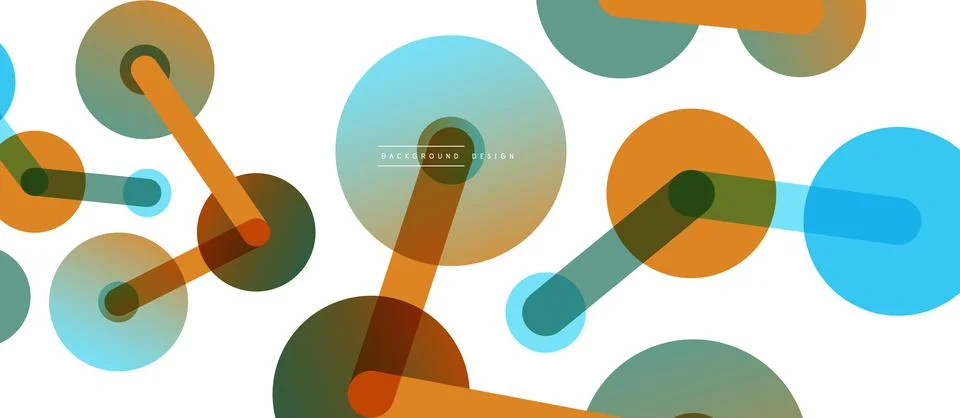 Abstract background. Round dots connected by lines. Trendy techno business Stock Illustration