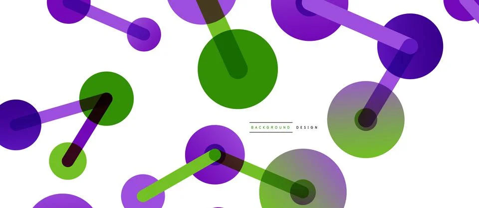 Abstract background. Round dots connected by lines. Trendy techno business Stock Illustration