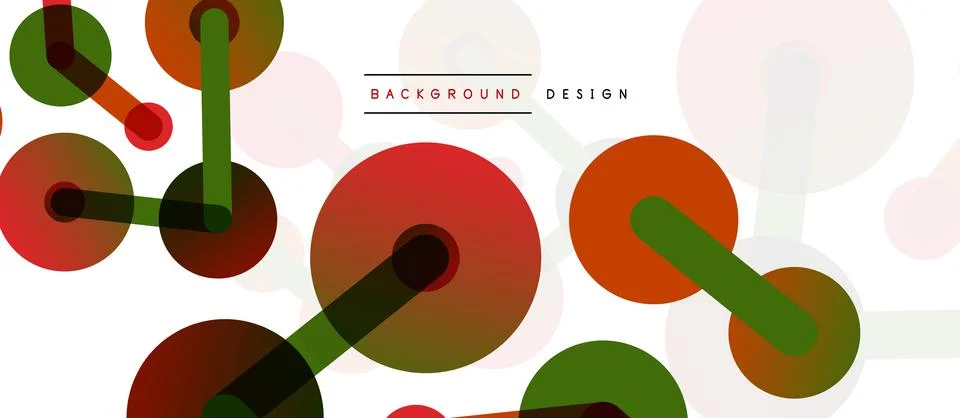 Abstract background. Round dots connected by lines. Trendy techno business Illustrazione stock