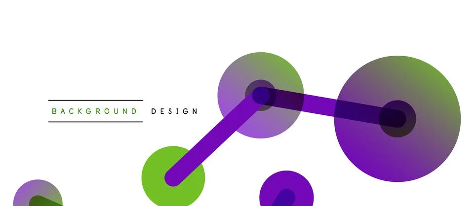 Abstract background. Round dots connected by lines. Trendy techno business Stock Illustration