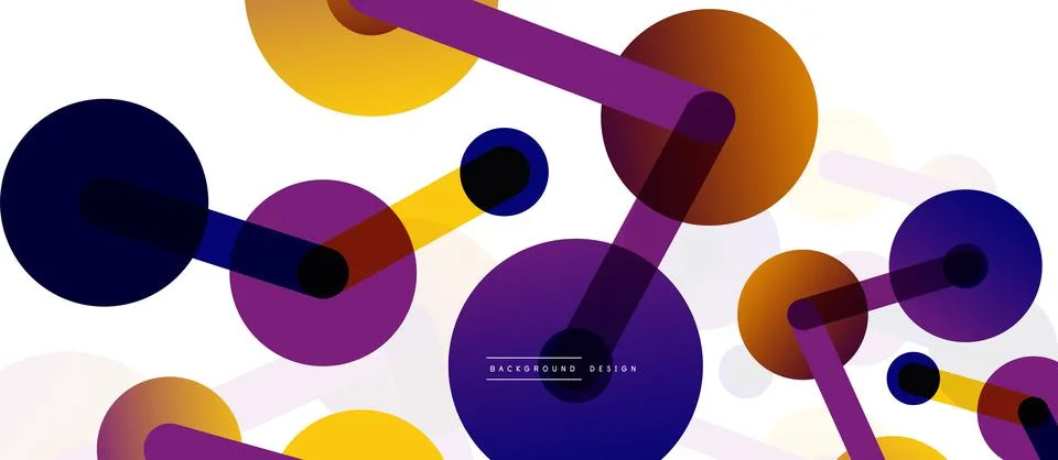 Abstract background. Round dots connected by lines. Trendy techno business 库存插图