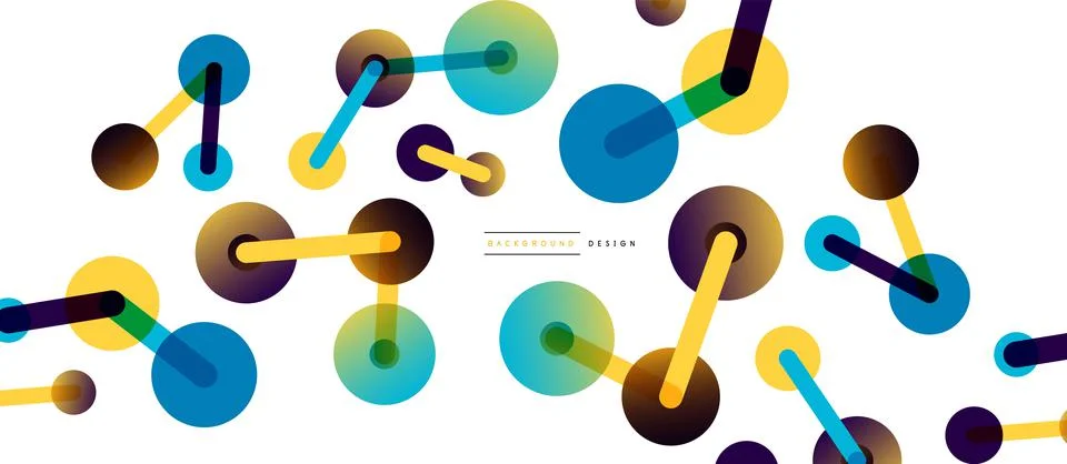 Abstract background. Round dots connected by lines. Trendy techno business Stock Illustration