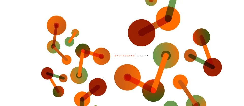 Abstract background. Round dots connected by lines. Trendy techno business Illustrazione stock