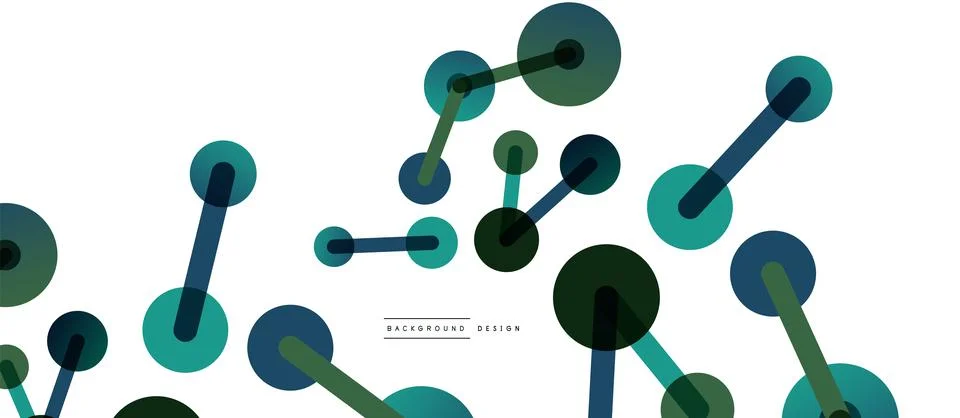 Abstract background. Round dots connected by lines. Trendy techno business Stock Illustration