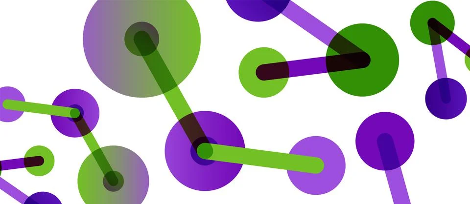 Abstract background. Round dots connected by lines. Trendy techno business Stock Illustration