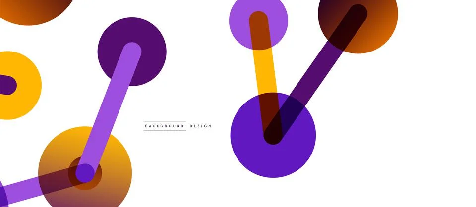 Abstract background. Round dots connected by lines. Trendy techno business Stockillustratie