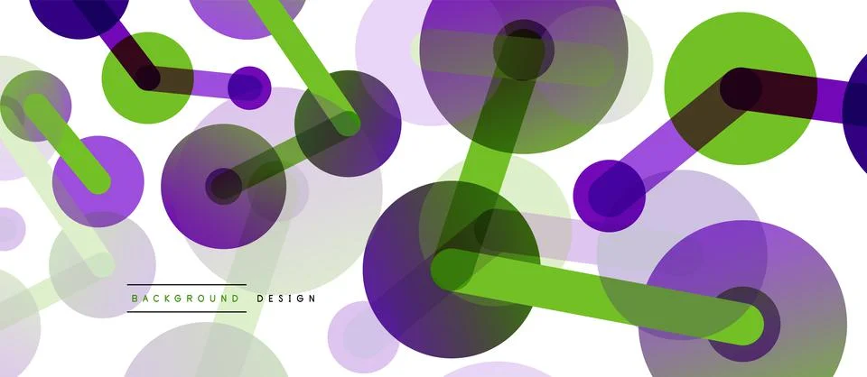 Abstract background. Round dots connected by lines. Trendy techno business 스톡 일러스트