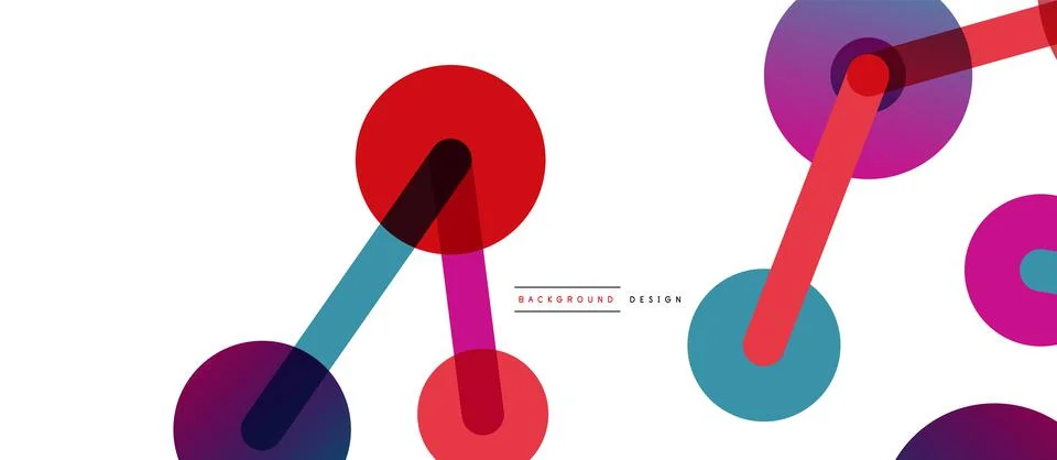 Abstract background. Round dots connected by lines. Trendy techno business Illustrazione stock