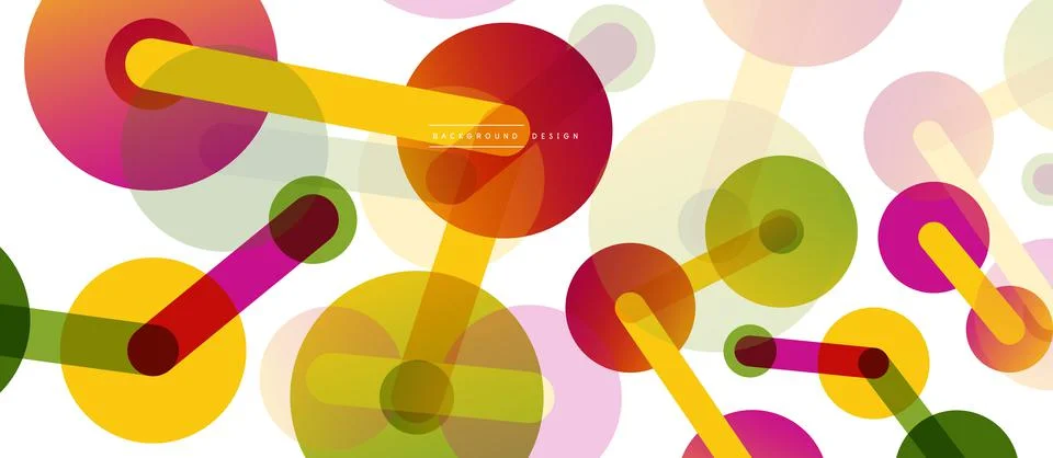 Abstract background. Round dots connected by lines. Trendy techno business Stock Illustration