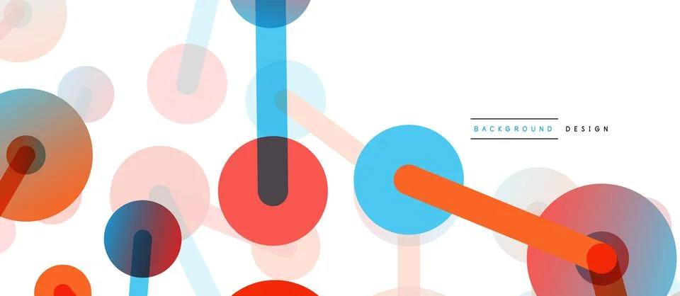 Abstract background. Round dots connected by lines. Trendy techno business 스톡 일러스트
