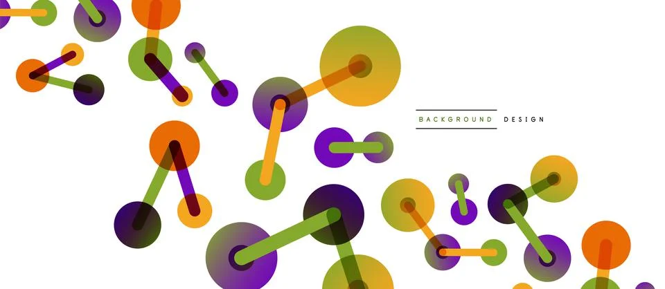 Abstract background. Round dots connected by lines. Trendy techno business 스톡 일러스트