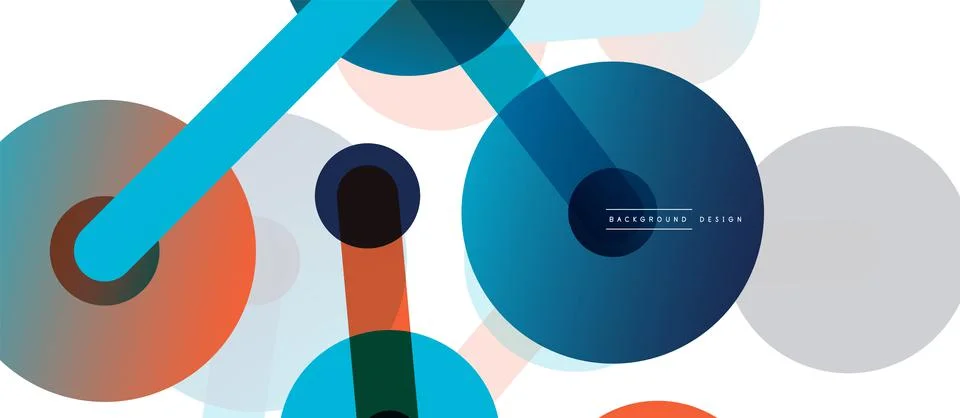 Abstract background. Round dots connected by lines. Trendy techno business Stock Illustration