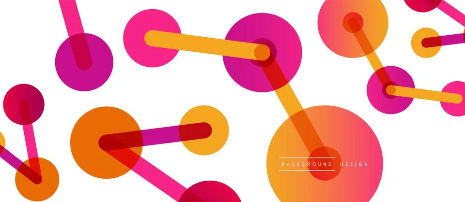 Abstract background. Round dots connected by lines. Trendy techno business Stockillustratie
