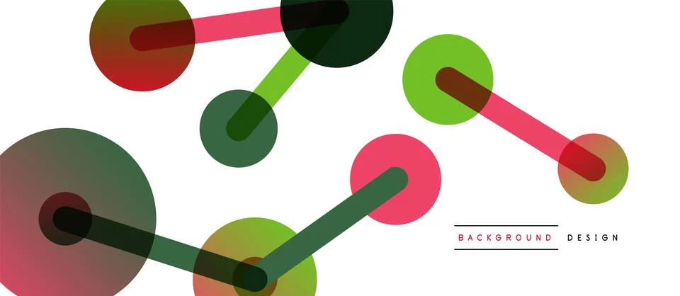 Abstract background. Round dots connected by lines. Trendy techno business Stock Illustration