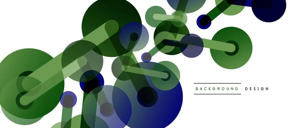 Abstract background. Round dots connected by lines. Trendy techno business Stock Illustration
