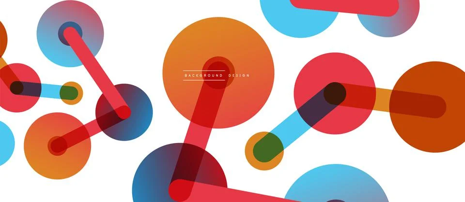 Abstract background. Round dots connected by lines. Trendy techno business Stock Illustration