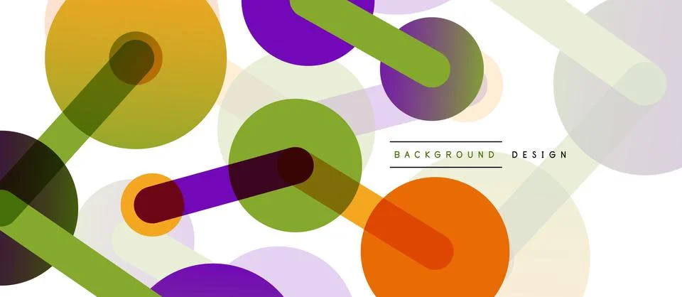 Abstract background. Round dots connected by lines. Trendy techno business Stock Illustration