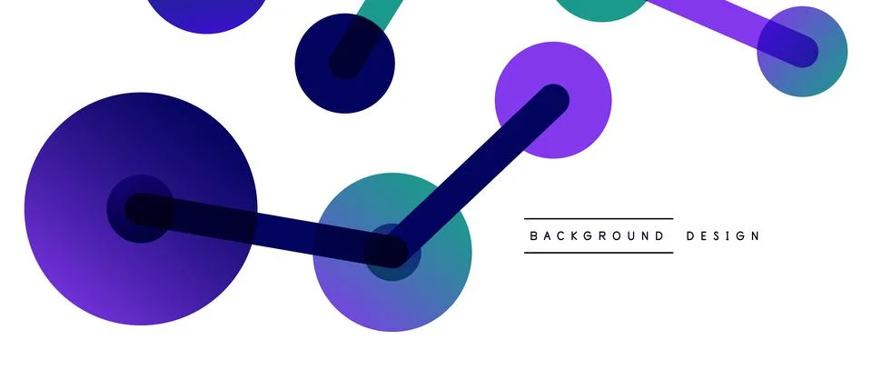 Abstract background. Round dots connected by lines. Trendy techno business Stock Illustration