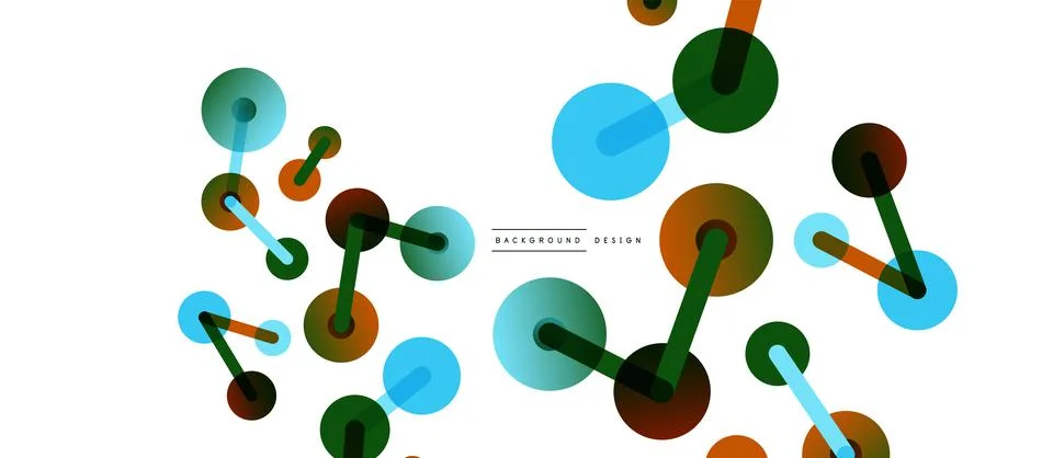 Abstract background. Round dots connected by lines. Trendy techno business Stock Illustration