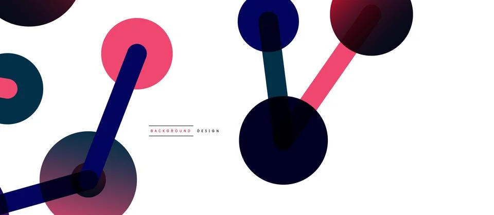 Abstract background. Round dots connected by lines. Trendy techno business 스톡 일러스트