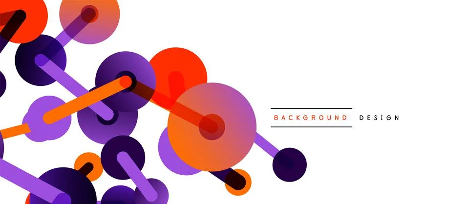 Abstract background. Round dots connected by lines. Trendy techno business 스톡 일러스트