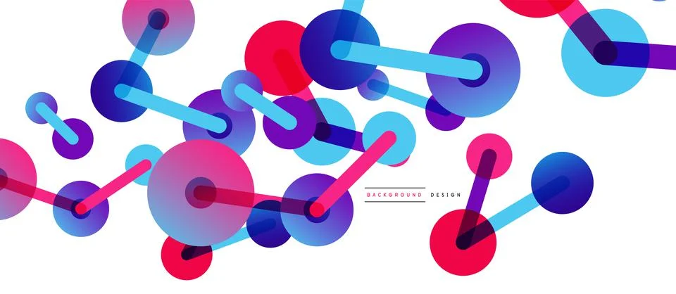 Abstract background. Round dots connected by lines. Trendy techno business 库存插图