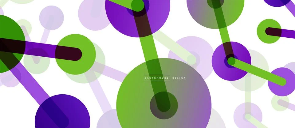 Abstract background. Round dots connected by lines. Trendy techno business 스톡 일러스트
