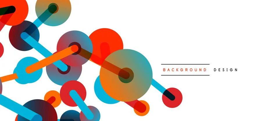 Abstract background. Round dots connected by lines. Trendy techno business Stockillustratie