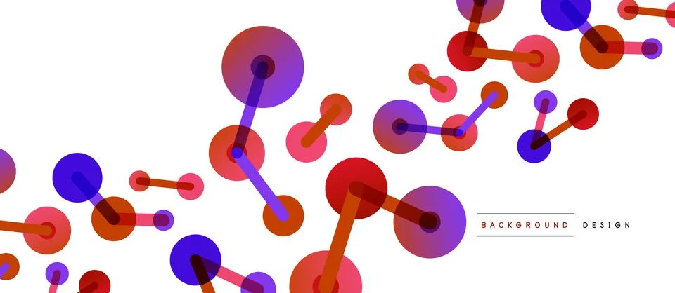 Abstract background. Round dots connected by lines. Trendy techno business 스톡 일러스트