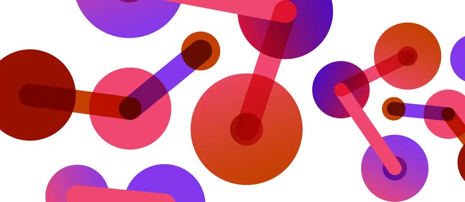 Abstract background. Round dots connected by lines. Trendy techno business 스톡 일러스트