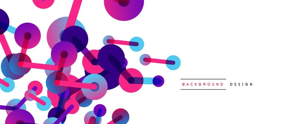 Abstract background. Round dots connected by lines. Trendy techno business 스톡 일러스트