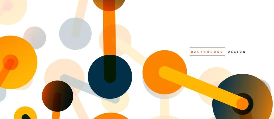 Abstract background. Round dots connected by lines. Trendy techno business 库存插图