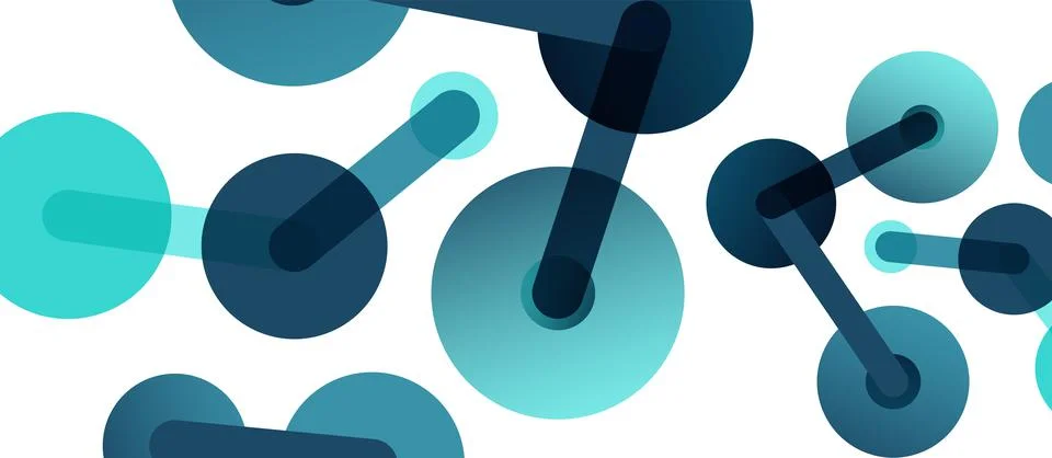 Abstract background. Round dots connected by lines. Trendy techno business 스톡 일러스트