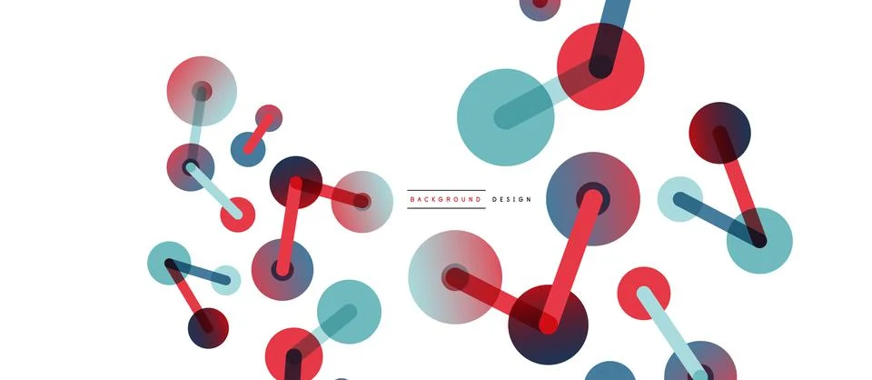 Abstract background. Round dots connected by lines. Trendy techno business Stock Illustration