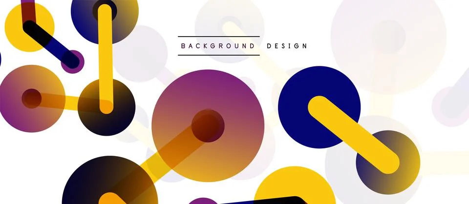 Abstract background. Round dots connected by lines. Trendy techno business Stockillustratie