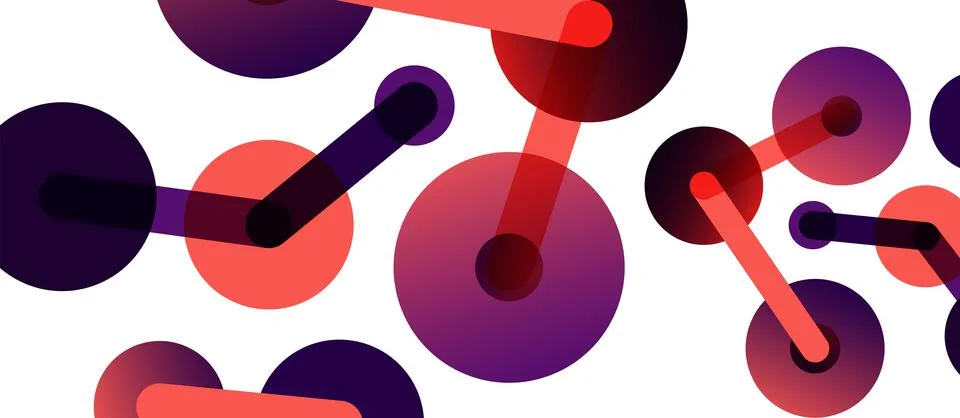 Abstract background. Round dots connected by lines. Trendy techno business イラスト素材