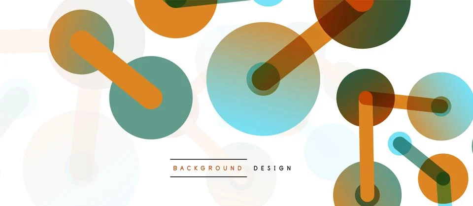 Abstract background. Round dots connected by lines. Trendy techno business 스톡 일러스트