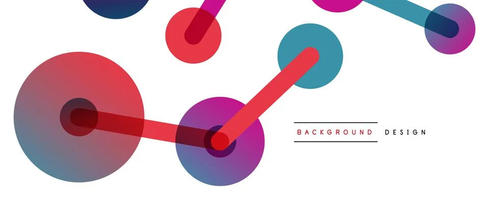 Abstract background. Round dots connected by lines. Trendy techno business Stock Illustration