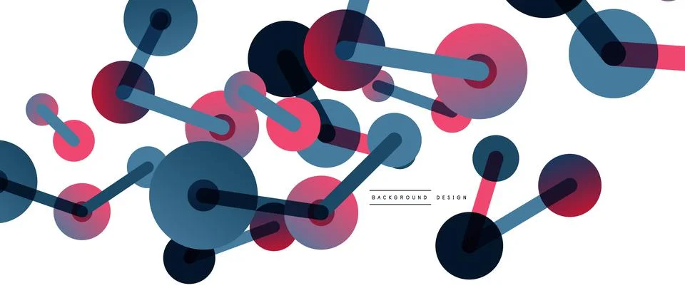 Abstract background. Round dots connected by lines. Trendy techno business 스톡 일러스트