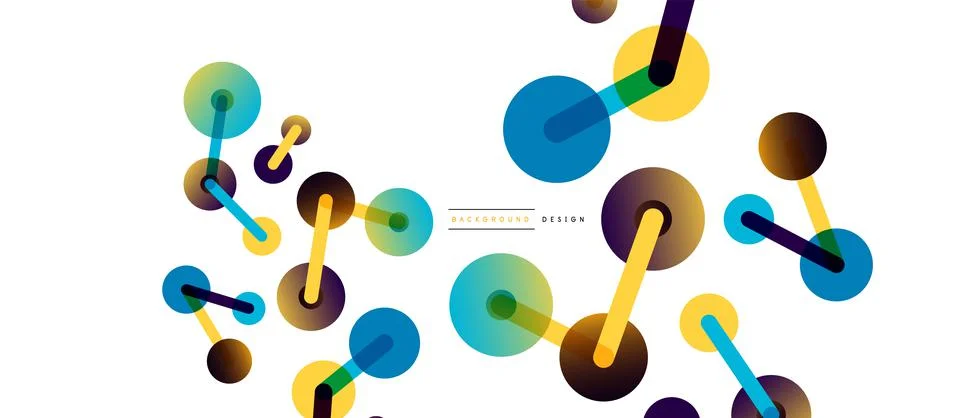 Abstract background. Round dots connected by lines. Trendy techno business 스톡 일러스트