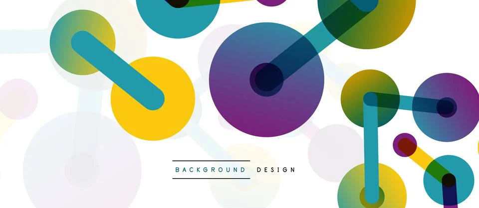 Abstract background. Round dots connected by lines. Trendy techno business 스톡 일러스트