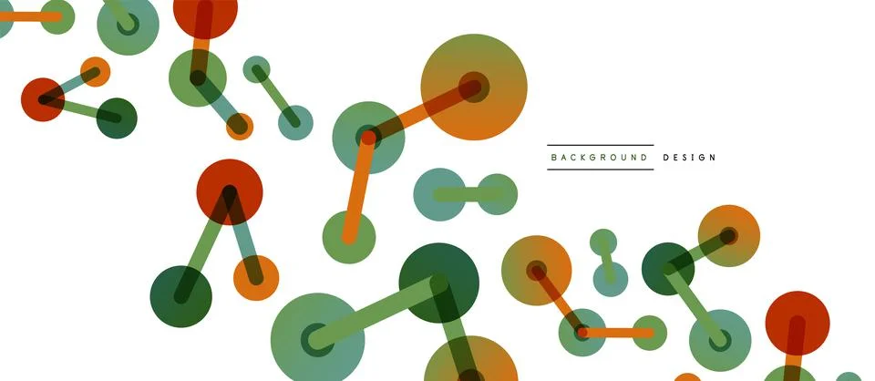 Abstract background. Round dots connected by lines. Trendy techno business Stockillustratie