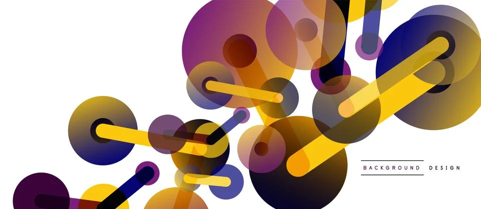 Abstract background. Round dots connected by lines. Trendy techno business Stockillustratie