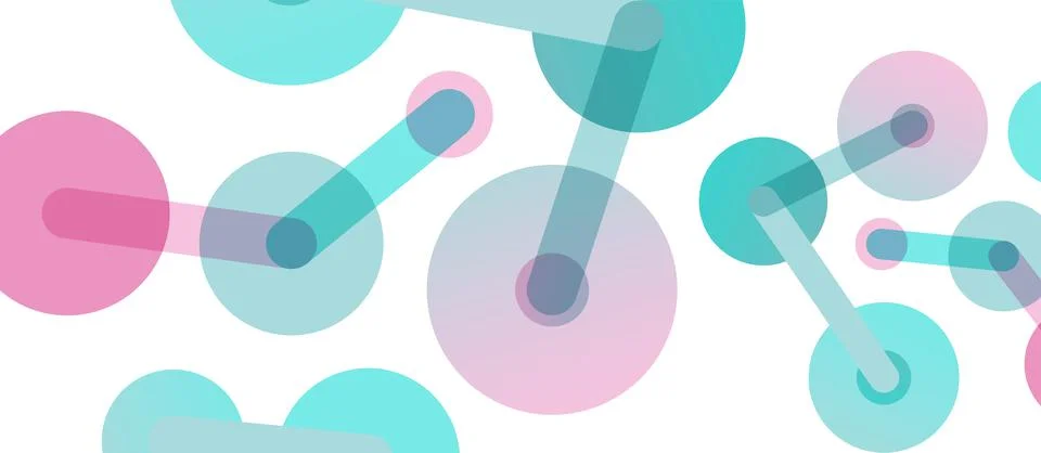 Abstract background. Round dots connected by lines. Trendy techno business Stock Illustration