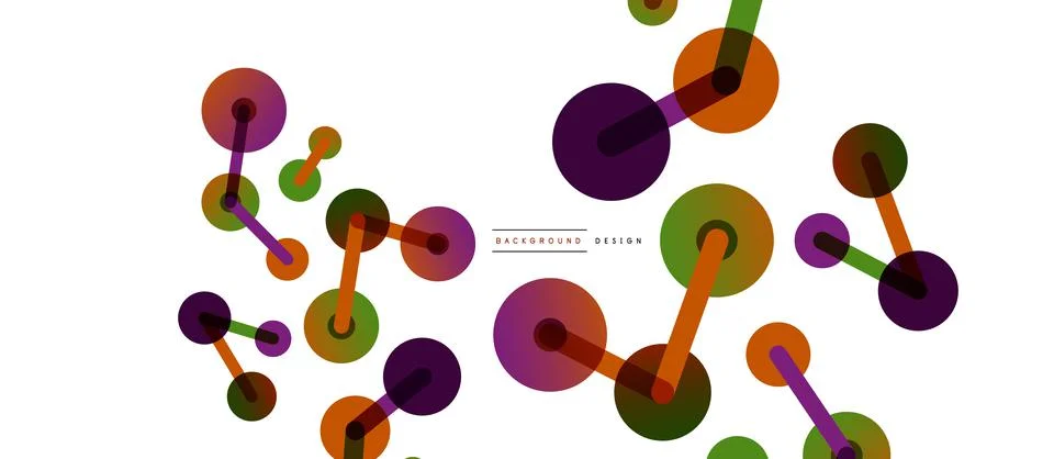 Abstract background. Round dots connected by lines. Trendy techno business Stockillustratie