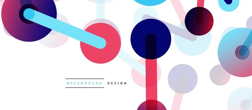 Abstract background. Round dots connected by lines. Trendy techno business Stock Illustration
