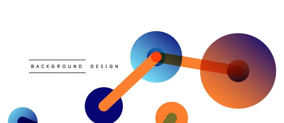 Abstract background. Round dots connected by lines. Trendy techno business Stockillustratie
