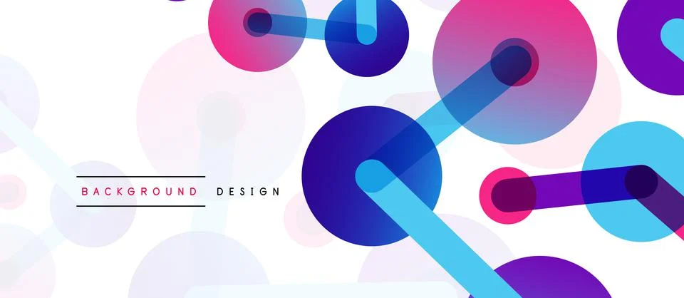 Abstract background. Round dots connected by lines. Trendy techno business Illustrazione stock