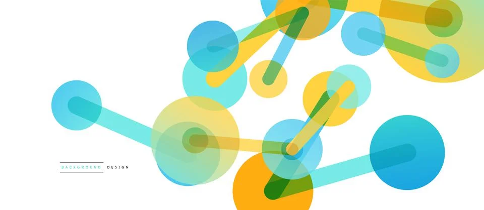 Abstract background. Round dots connected by lines. Trendy techno business 스톡 일러스트